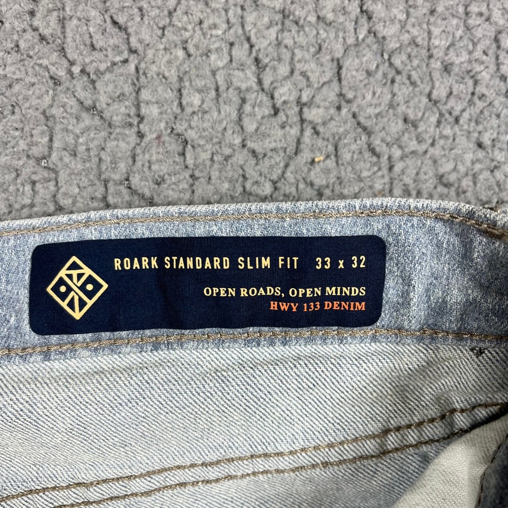 Roark Jeans HWY 133 Standard Slim Straight Mens 33x32 Light Wash RD208 Denim - Picture 5 of 14